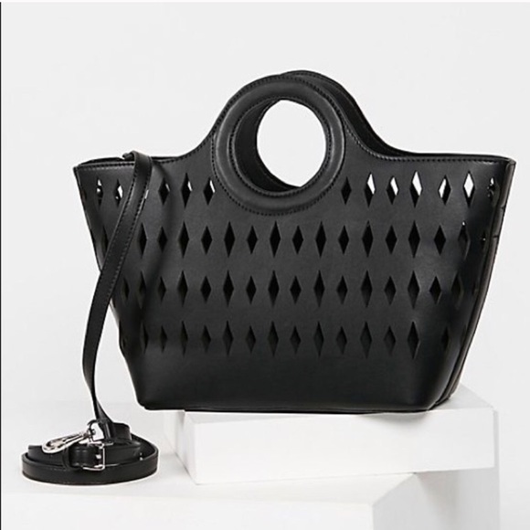 Free People Handbags - Free People black cutout tote bag